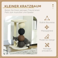 PawHut krabboom krabpaal met 2 sisalpalen & 4 sisalballen platform E1 spaanplaat(m-4)