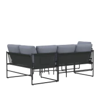 Outsunny Lounge tuinmeubelset 4-5 personen tuinlounge set met tweezitsbanken, salontafels, stoel, dikke wasbare kussens(m-13)