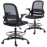 HOMCOM Scaun de birou ergonomic, înălțime reglabilă, negru(m-11)