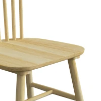 HOMCOM Lot de 2 Chaises de Salle à Manger, Chaises Cuisine en Bois d'Hévéa, Dossier Incurvé, Bords Arrondis, Bois Naturel(m-11)