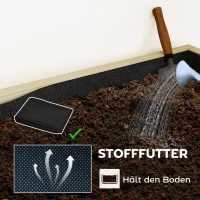 Outsunny Plantenbak met afscherming, verhoogde bak met opvouwbare spalier, 6 plantenbakken met afwateringsgaten, staal(m-7)