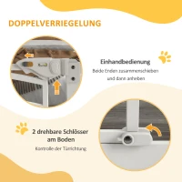 PawHut Hondentraphek, automatisch sluiten, eenvoudige bediening, 100 cm x 4 cm x 76 cm, Wit(m-5)
