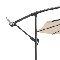 Outsunny 3 m Overhanging Cantilever Parasol, with Cross Base - Cream White(m-10)