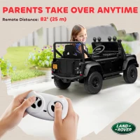 AIYAPLAY Kids Ride On Car with Remote Control, Music, Horn, 4 Spring Suspension Wheels, LED Lights for 3-5 Years Old, Black(m-8)