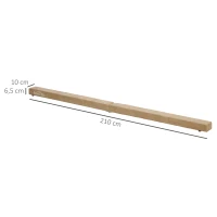 HOMCOM Opvouwbare Evenwichtsbalk, Antislip, Suède Bekleding, Stevig Hout, 210 x 10 x 6,5 cm, Bruin(m-3)