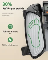 Twist Stepper pour la maison, rembourrage en silicone, pédales surdimensionnées, capacité de charge élevée, 46x39,5x22,5 cm, Noir(m-4)