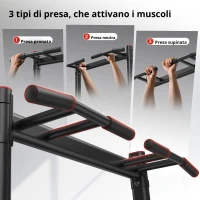 Power Tower Stazione per Dip, Barra per Trazioni, base a doppio triangolo, multifunzionale, 107,4x81,3x235 cm, Nero(m-5)