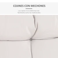 Outsunny Cojín para Banco 2-Piezas Set Cojín para Palé con Respaldo 120x80x12 cm Colchón de Banco para Columpio Hamaca Interior Exterior Crema(m-5)