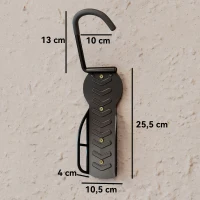 SPORTNOW Lot de 4 support de vélo mural crochet de mur pour cintre de vélo pour intérieur et extérieur 25,5 x 10,5 x 4 cm noir(m-3)