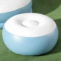 Outsunny Opblaasbare Stoel Luchtstoel Buitensstoel, 125 x 100 x 87cm, Wit + Blauw(m-9)