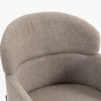 HOMCOM Moderne accentstoel, chenille fauteuil met hoogdicht schuim, ergonomische rugleuning, metalen poten, lichtbruin(m-11)
