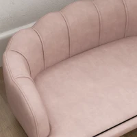 PawHut Huisdierensofa voor Middelgrote en Grote Honden tot 25 kg, Stevig Hout, Gepolsterd, Roze(m-8)
