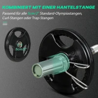SPORTNOW Halterschijf, 2-delige Set, 15 kg per Schijf, Drie Handgrepen, Vloerbeschermende Rubberen Jas, Metaal(m-5)