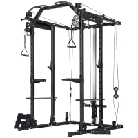 SPORTNOW Cable Crossover Machine, with Lat-Pull Down System