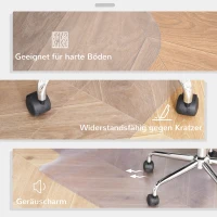 HOMCOM Vloermat voor Harde Vloeren, 90 x 120 cm, Antislip, Transparant, Vloermatten ter Bescherming van Hout en Tegels, voor Kantoor en Thuis(m-5)