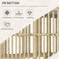 Outsunny Tuinset, 5-delig, inclusief zitkussen, kunstrotan, roestvrijstalen frame, lichtgrijs(m-4)