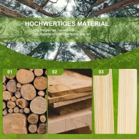 Outsunny Tuinbankcombinatie voor 2 personen, met geïntegreerde tafel, natuurlijk hout, 157 x 88 x 103 cm(m-5)