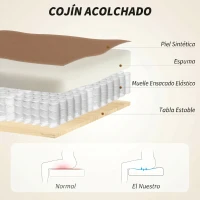 HOMCOM Silla de Escritorio con Reposapiés Respaldo Reclinable Acolchado Grueso Tapizada en Cuero Sintético Marrón(m-6)