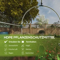 Outsunny Vogelbeschermingsnet, plantenbescherming, stevig, deur met ritssluiting, 120x120x188 cm, Zwart/Zilver(m-4)
