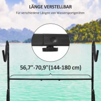 SPORTNOW Kajak, surfboard en stand-up paddle houder - Verstelbaar metalen frame (144-180 cm)(m-5)