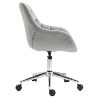 Vinsetto Chaise de bureau design contemporain pivotante 360° ergonomique hauteur réglable revêtement capitonné velours grand confort 59 x 58 x 90 cm gris(m-4)