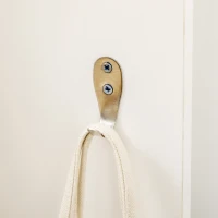 HOMCOM Móvel Cabide de Entrada com 4 Ganchos Cabide de Parede com Barra Suspensa de Alumínio 50x23,5x160cm Branco e Cinza(m-9)
