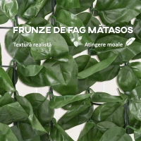 Outsunny Gard Viu Artificial Rulabil și Rezistent la Apă, din Mătase și PE, 300x100 cm, Verde Închis(m-4)