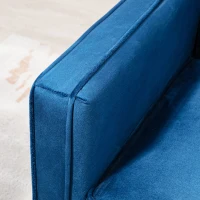 HOMCOM Velvet-Feel Three-Seater Sofa Bed - Blue(m-7)