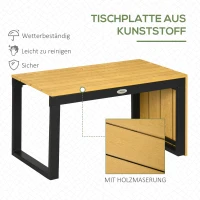 Outsunny Buitenzonnig 3 st. Tuinmeubelset, balkonmeubel met zitkussens voor terras, aluminium(m-5)
