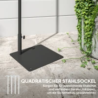 Outsunny Solar Staande Lamp Rattan Solarlampen met Lichtsensor Automatische Solarverlichting in Boho-Stijl IP44 Zwart+Geel(m-8)