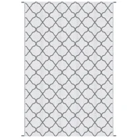 Outsunny Outdoor Tapijt Robuust Weerbestendig Tapijt met Netpatroon 182 x 274 cm Grijs(m-1)