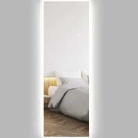 HOMCOM Grand miroir mural LED miroir pleine longueur 3 couleurs de lumière réglables fonction mémoire 120 x 40 cm transparent(m-11)