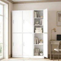 HOMCOM 180 cm hoge boekenkast, moderne kast met 5 niveaus en verstelbare planken, vrijstaande opbergkast, wit(m-8)