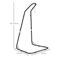Outsunny Hangstoelstandaard Standaard voor Hangstoel Ophanging, 133 cm x 116 cm x 195/230 cm, Zwart(m-3)