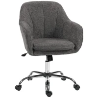 HOMCOM Chaise de bureau, fauteuil de bureau ergonomique réglable en hauteur, siège pivotante, fonction de bascule, gris(m-1)