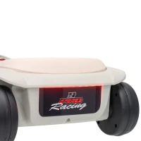 AIYAPLAY 12V Electric Wiggle Car with Pedal, Kids Electric Car with 2 Speeds, Soft Start, Music, Lights for 3-5 Years, White(m-11)