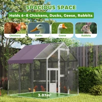 PawHut Large Walk In Chicken Run with Waterproof & Anti-UV Cover, for 6-8 Chickens, for Garden, Farm, 5.5' x 6' x 6'(m-5)