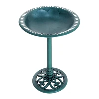 Outsunny Vogelbad Vintage Design, Shabby Chic, 50 cm × 50 cm × 69,5 cm, Groen(m-11)