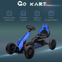 HOMCOM Go Kart a Pedali per Bambini 3-8 Anni con Sedile Regolabile e Ruote in EVA, 100x58x58.5 cm, Blu(m-7)