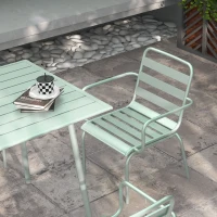 Outsunny 5-delige tuinzitgroep Outdoor zitgroep tuinmeubelset, weerbestendig, modern design, 80 x 80 x 74 cm, Groen(m-7)