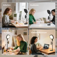 HOMCOM LED-nachtkastlamp, 10 dimstanden, 5 kleurtemperaturen, geheugenfunctie, metaal, zwart(m-8)
