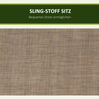 Outsunny 3-Zits Hollywoodschommel, Tuinschommel met Zonnedak, Schommelbank met Opbergruimte, Aluminium, 196 x 128 x 172 cm, Bruin(m-5)