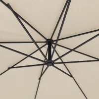 Outsunny 3 m Overhanging Cantilever Parasol, with Cross Base - Cream White(m-11)