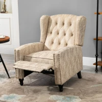 HOMCOM Chesterfield-Style Reclining Armchair - Beige(m-10)