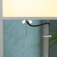 HOMCOM Modern Shelf Floor Lamp with Dual Ambient Light, Standing Lamp Living Room, Bedroom, 156cm, Grey(m-7)