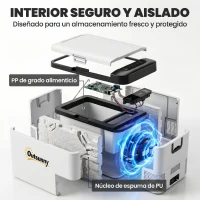 Outsunny Nevera Portátil Eléctrica 18L 12/24V hasta -20℃ Nevera y Congelador de Compresor para Coche con Doble Zona Luz LED Asas Plegables Bajo Consumo Energético para Camping 58,5x33,5x29,2 cm Blanco(m-5)