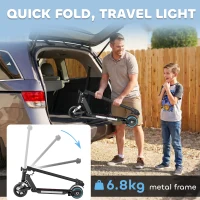 SPORTNOW Folding Electric Scooter for Kids, with Dual Brakes, Front Suspension, LED Colourful Lights, Black(m-7)