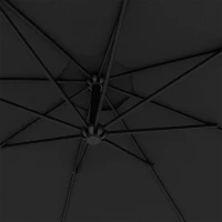 Outsunny 3m Overhanging Cantilever Parasol, with Cross Base - Black(m-9)