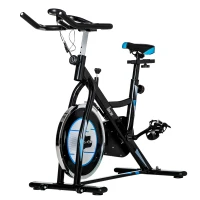 HOMCOM Stationary Exercise Bike, 8kg Flywheel Indoor Cycling Workout Fitness Bike, Adjustable Resistance Cardio Exercise Machine w/ LCD Monitor Pad and Phone Holder for Home, Gym, Office, Black(m-12)
