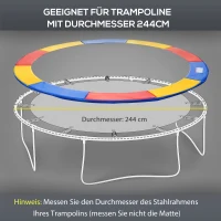 HOMCOM® randafdekking voor trampoline Ø 244 cm gekleurd veiligheidsnet weerbestendig(m-5)